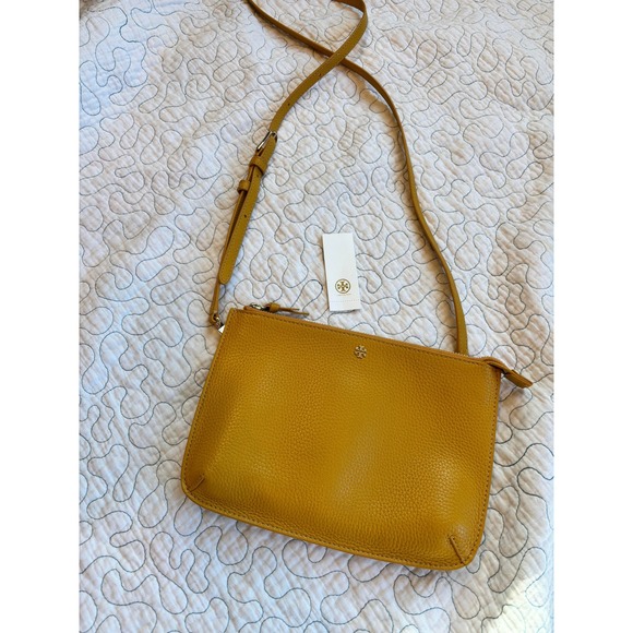 Tory Burch Handbags - Tory‎ Burch pebbled leather crossbody bag mustard yellow